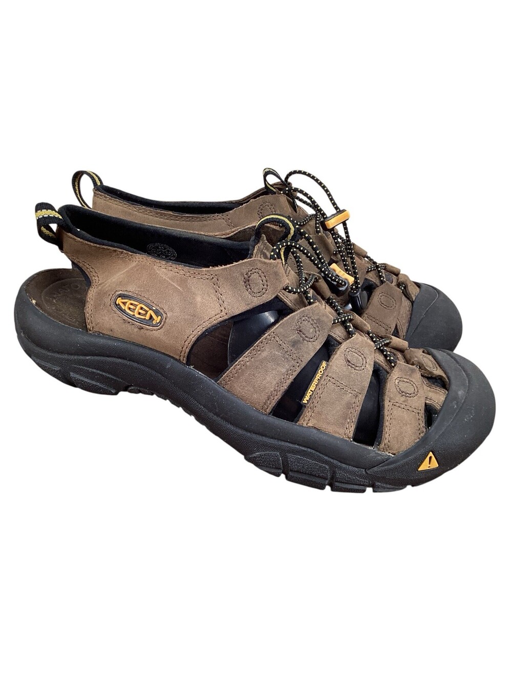 Men's KEEN Newport Waterproof BROWN Leather Hiking Sandals NEWPORT Bison Sz 9.5